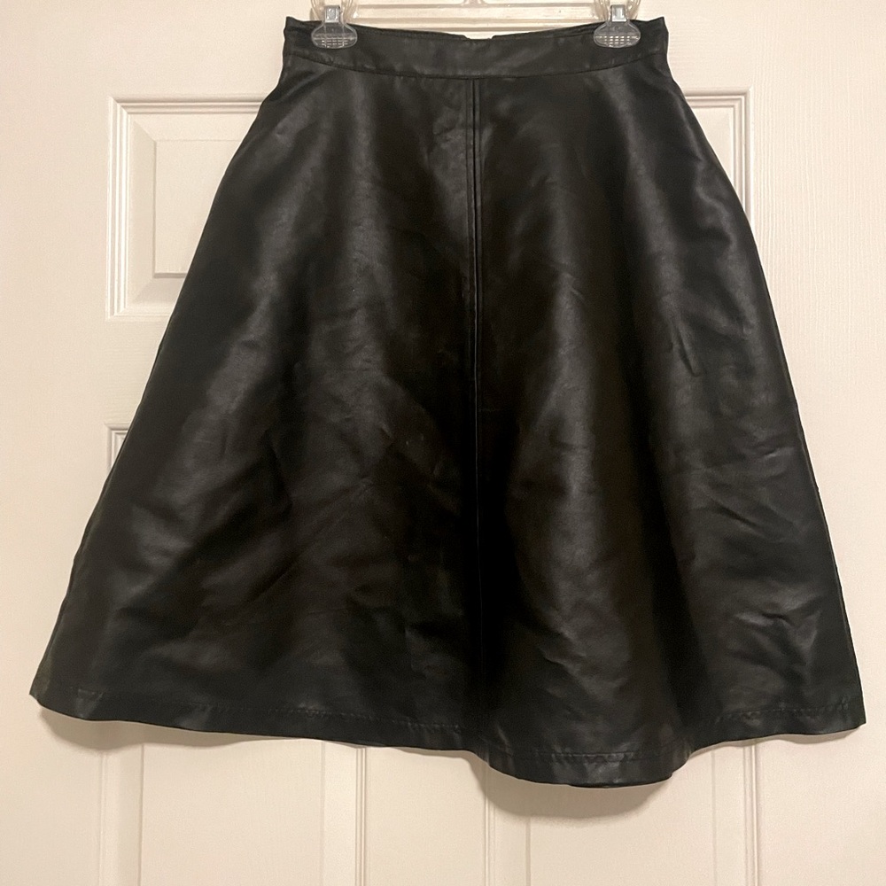 Halogen Leather Midi Skirt